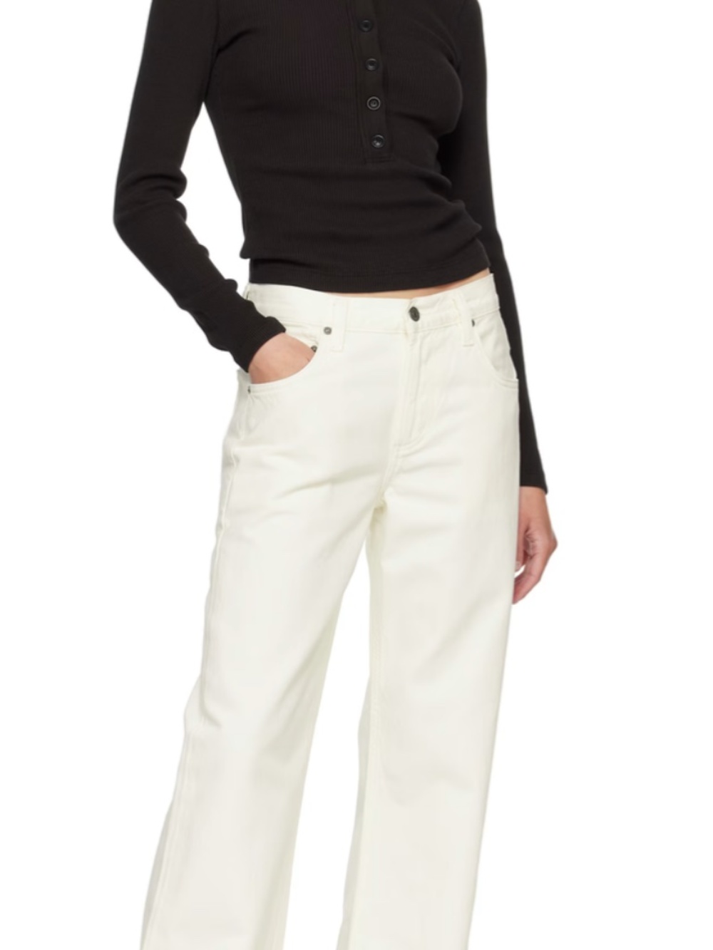 CITIZENS OF HUMANITY Off-White Lindz Easy Straight Jeans SIZE 30